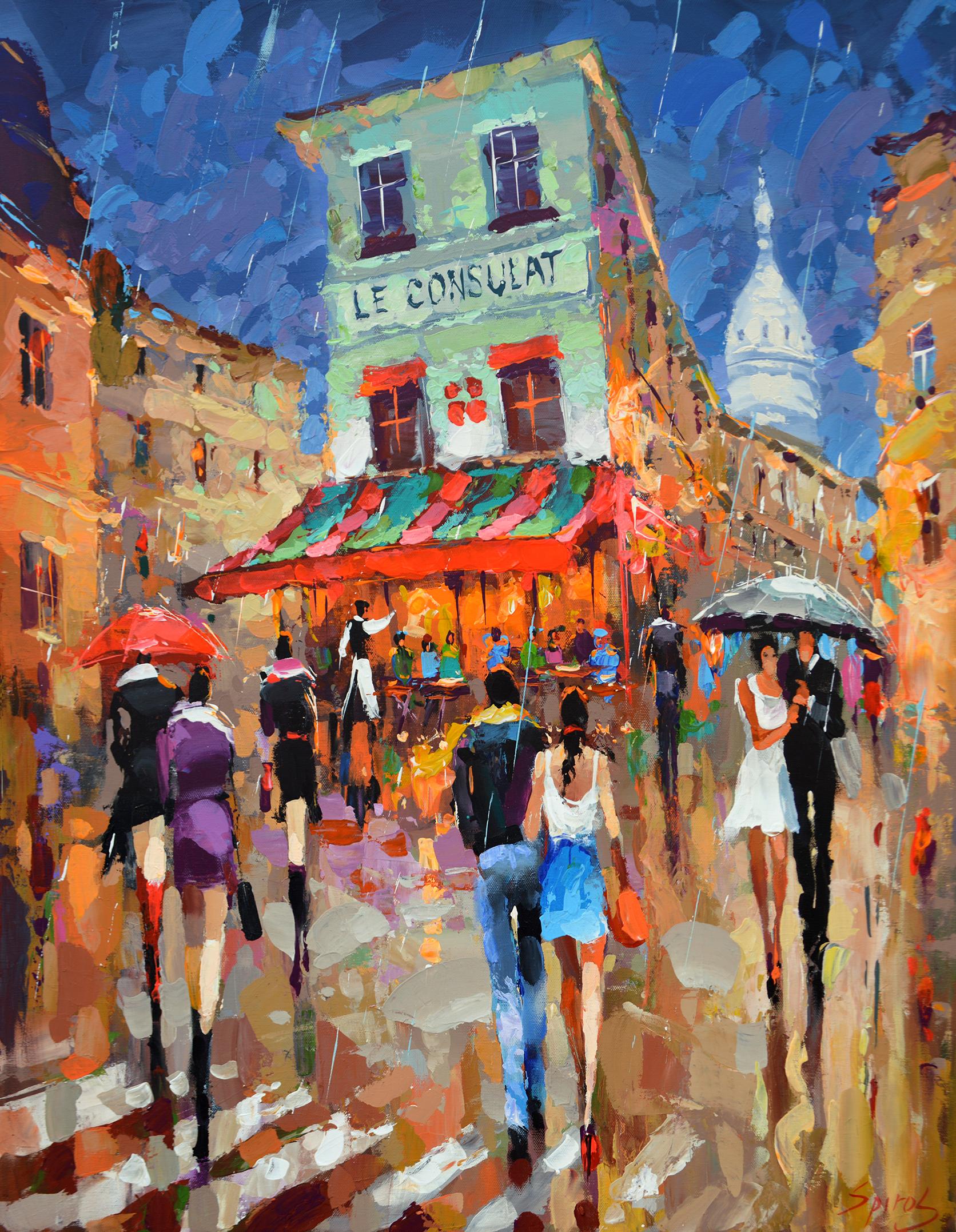 Dmitry Spiros Figurative Painting - Unexpected rain
