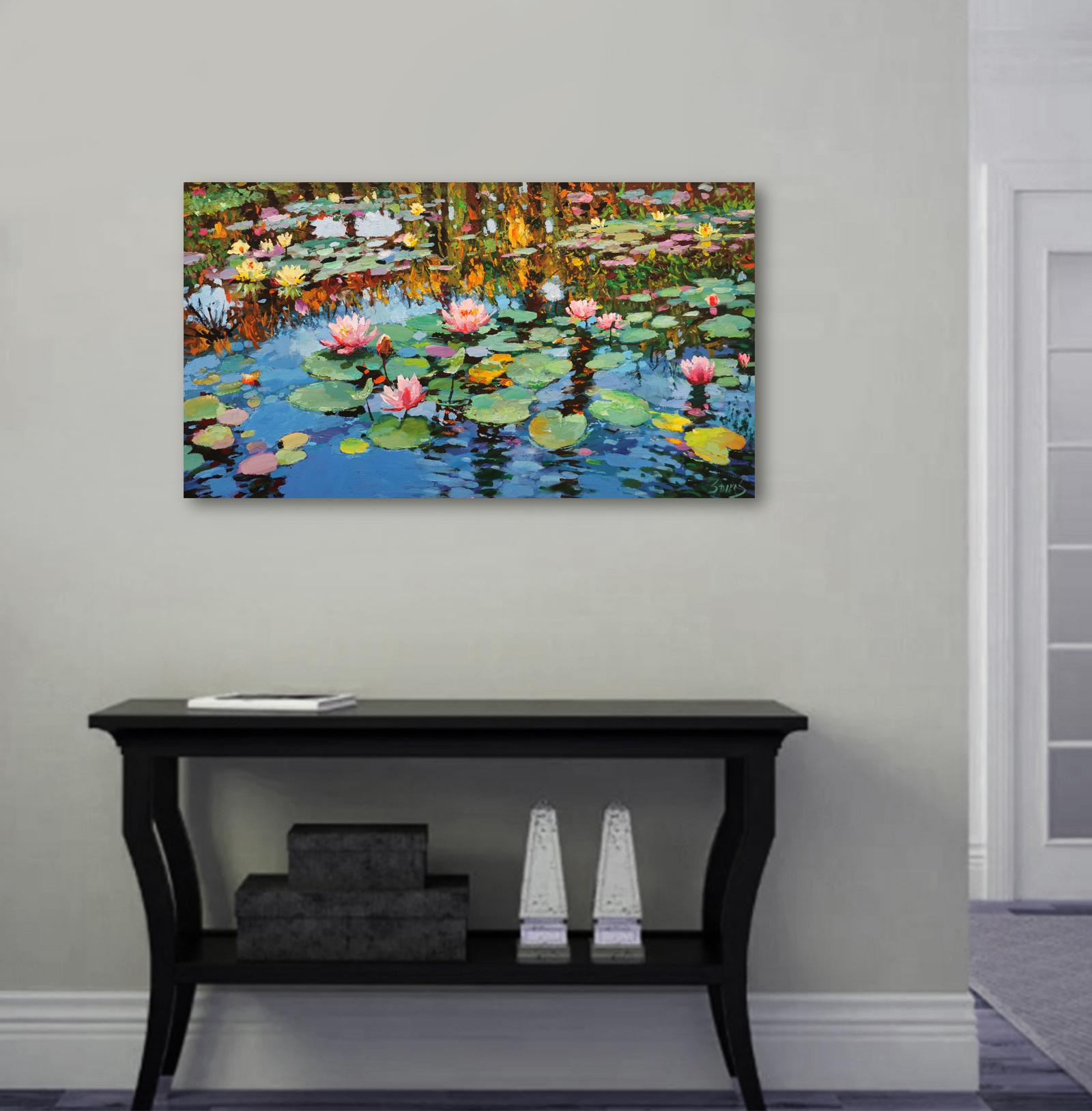 Blühende Seerosen 2 (Impressionismus), Painting, von Dmitry Spiros