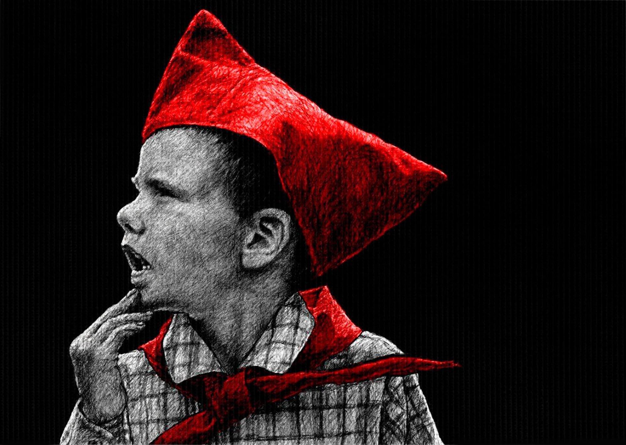 Dmitry Vrubel Portrait Print - Pioneer. Limited Edition Print on canvas