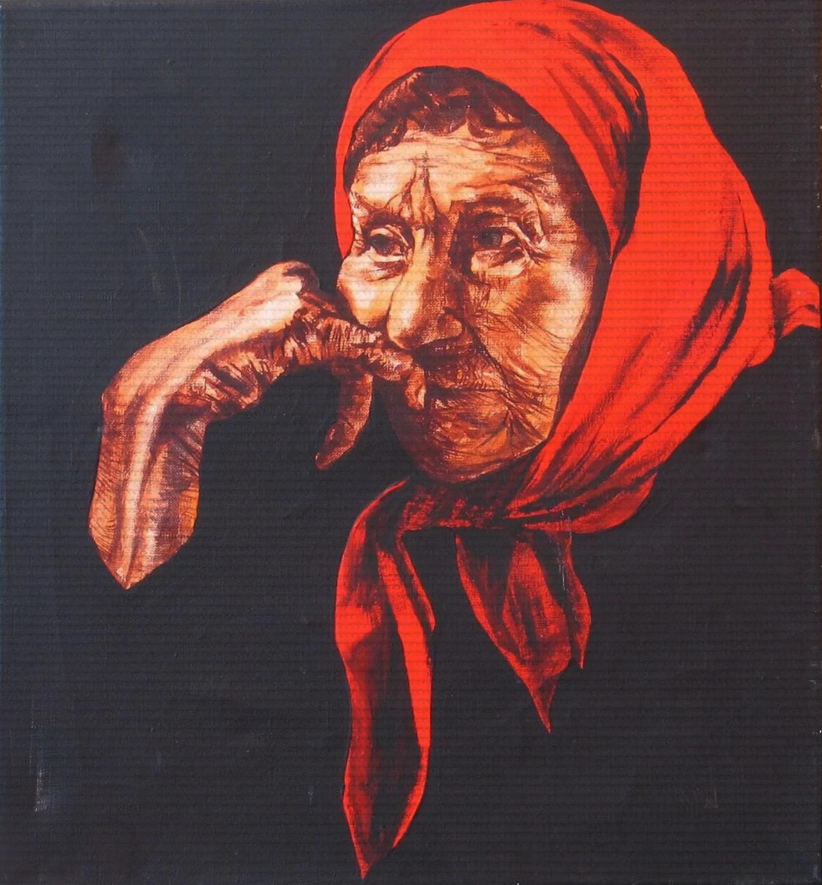 Dmitry Vrubel Figurative Print - "Grandmother" series "Grandmothers. Piercing Russian images"
