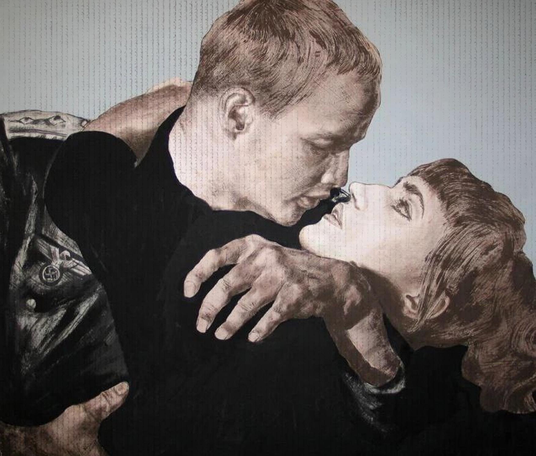 Dmitry Vrubel Portrait Print - Vika and Marlon Brando