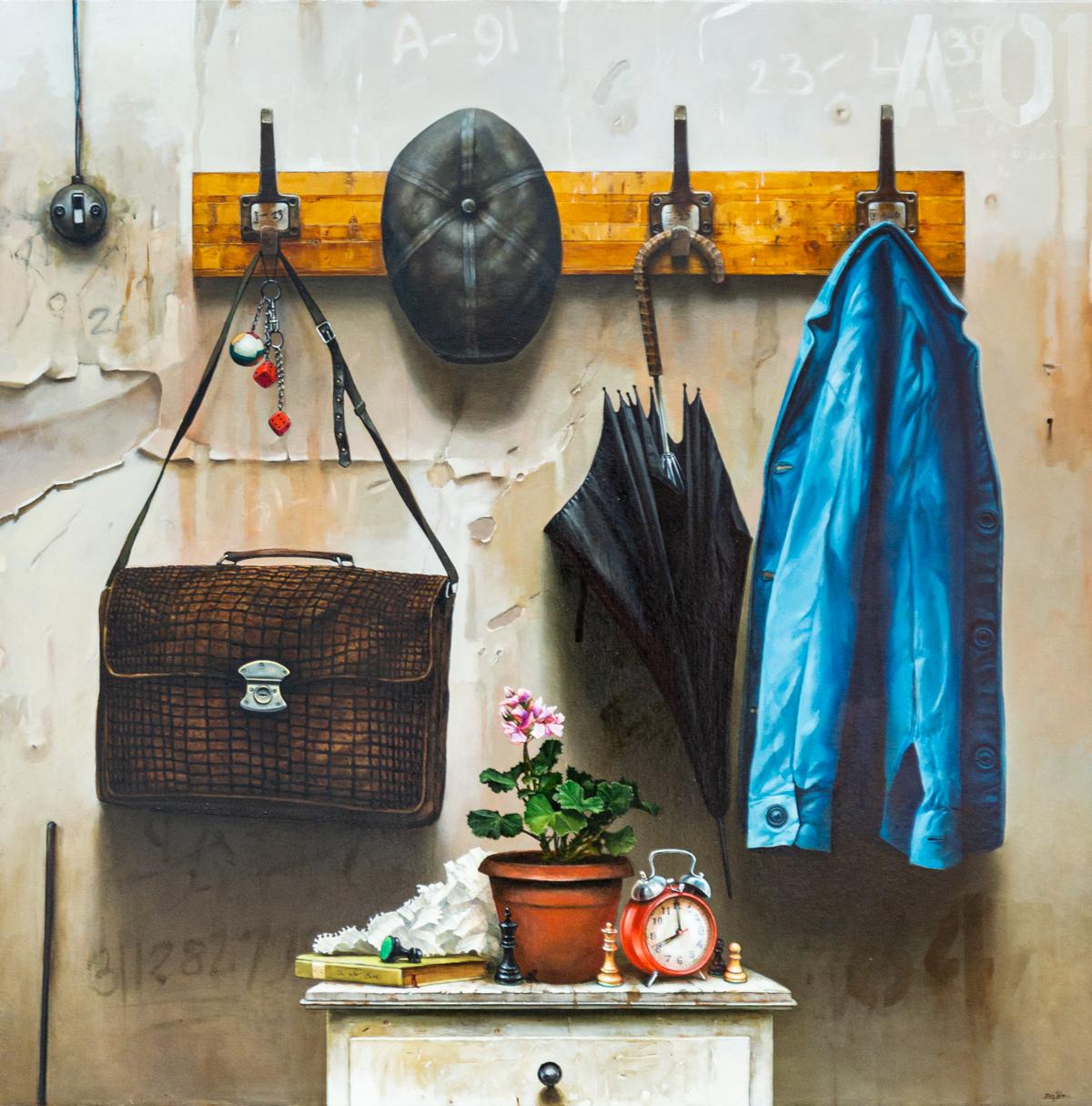 Dmitry Yuzefovich Interior Painting - 20 PM - colorful, detailed, realist, interior, Ukrainian, Israeli, oil/canvas