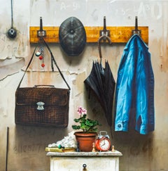 20 PM - farbenfroh, detailliert, realistisch, Interieur, ukrainisch, israelisch, Öl/Leinwand