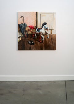 Horse Racing détaillé, réaliste, intérieur, ukrainien, israélien, huile/toile