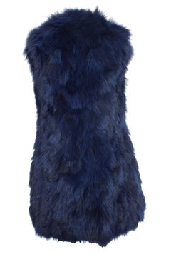DNA, blue sleeveless fur coat