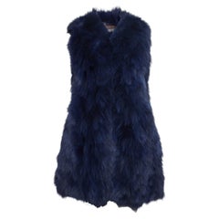 DNA, blue sleeveless fur coat