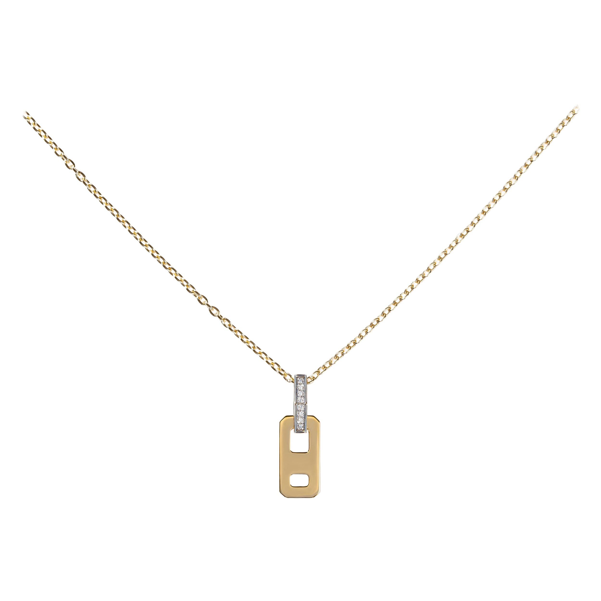 AS29 DNA Diamond Mini Necklace in 18K Yellow Gold For Sale