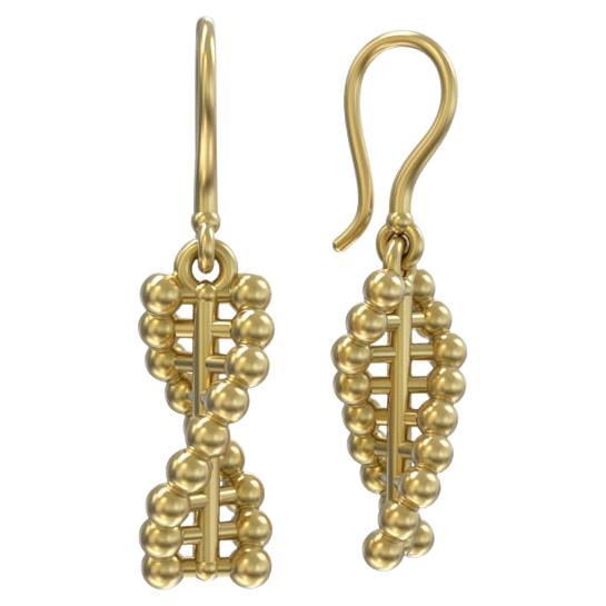DNA Helix Earrings, 18K Gold For Sale