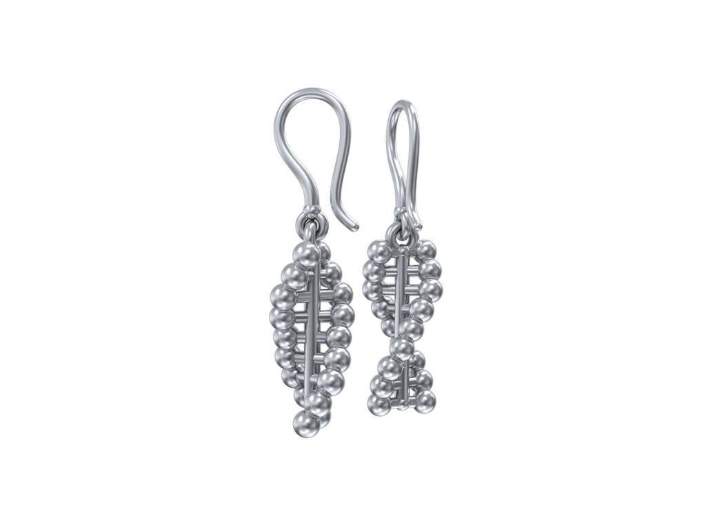DNA Helix Earrings, 18K White Gold In New Condition For Sale In Leigh-On-Sea, GB