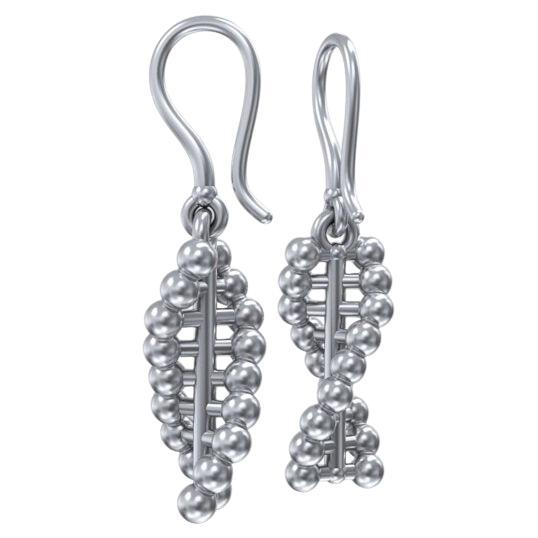 DNA Helix Earrings, Sterling Silver For Sale
