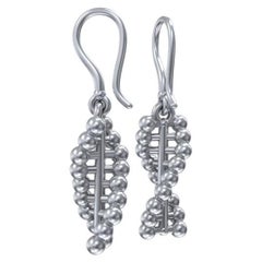 DNA Helix Earrings, Sterling Silver