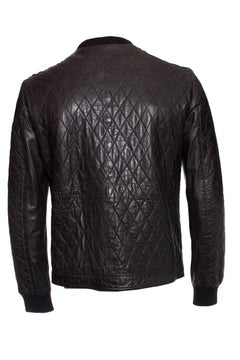 DNA Homme by Erick Kuster, Brown quilted leather jacket.