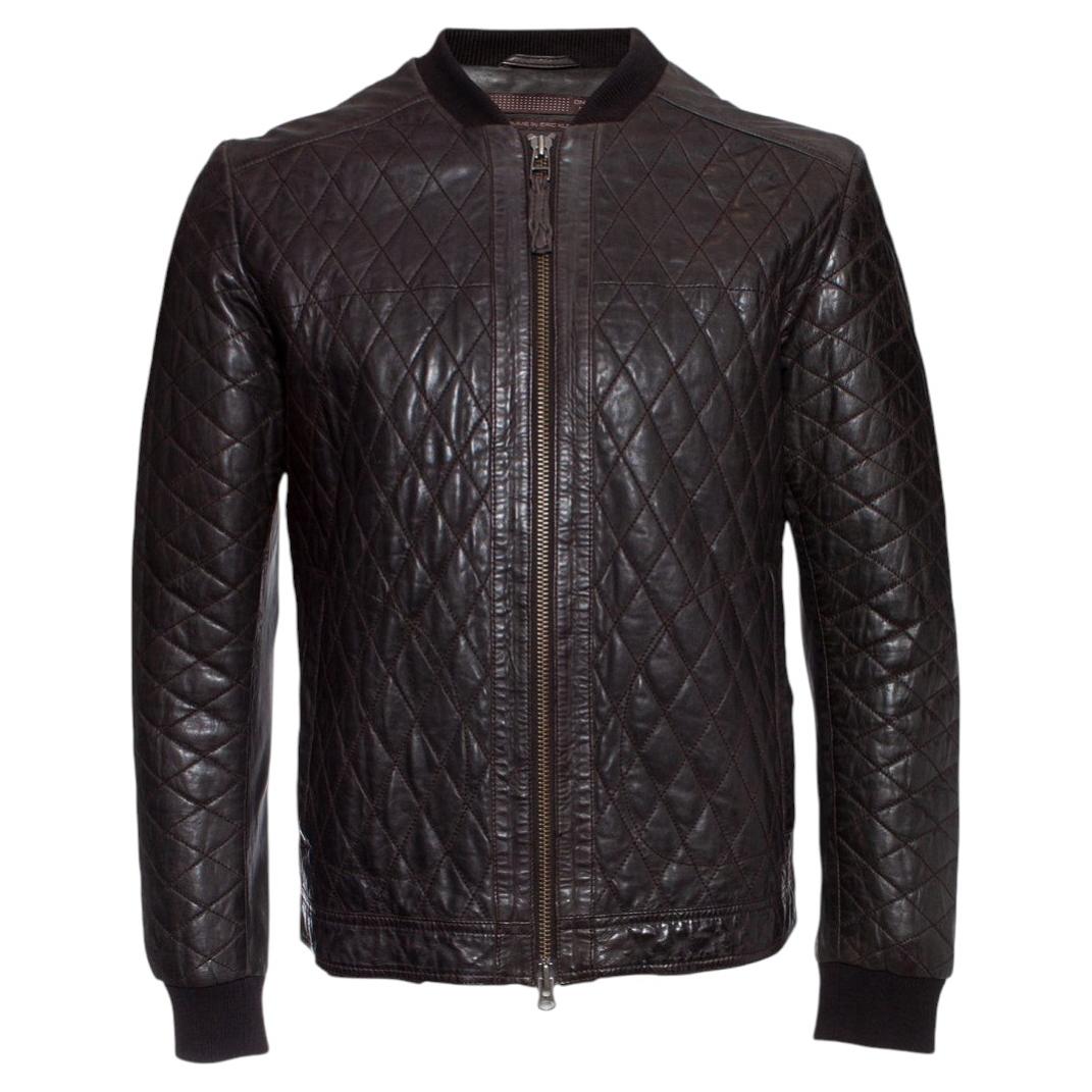 DNA Homme by Erick Kuster, Gesteppte Lederjacke in Braun.