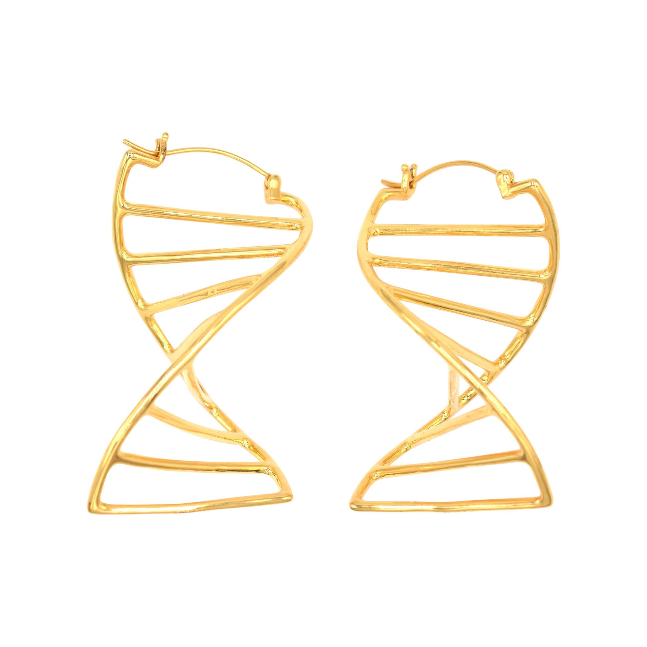 DNA Hoop Earrings Gold For Sale