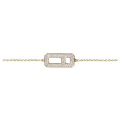 DNA Medium Pave Diamond Bracelet in 18k Yellow Gold