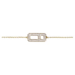 DNA Medium Pave Diamond Bracelet in 18k Yellow Gold