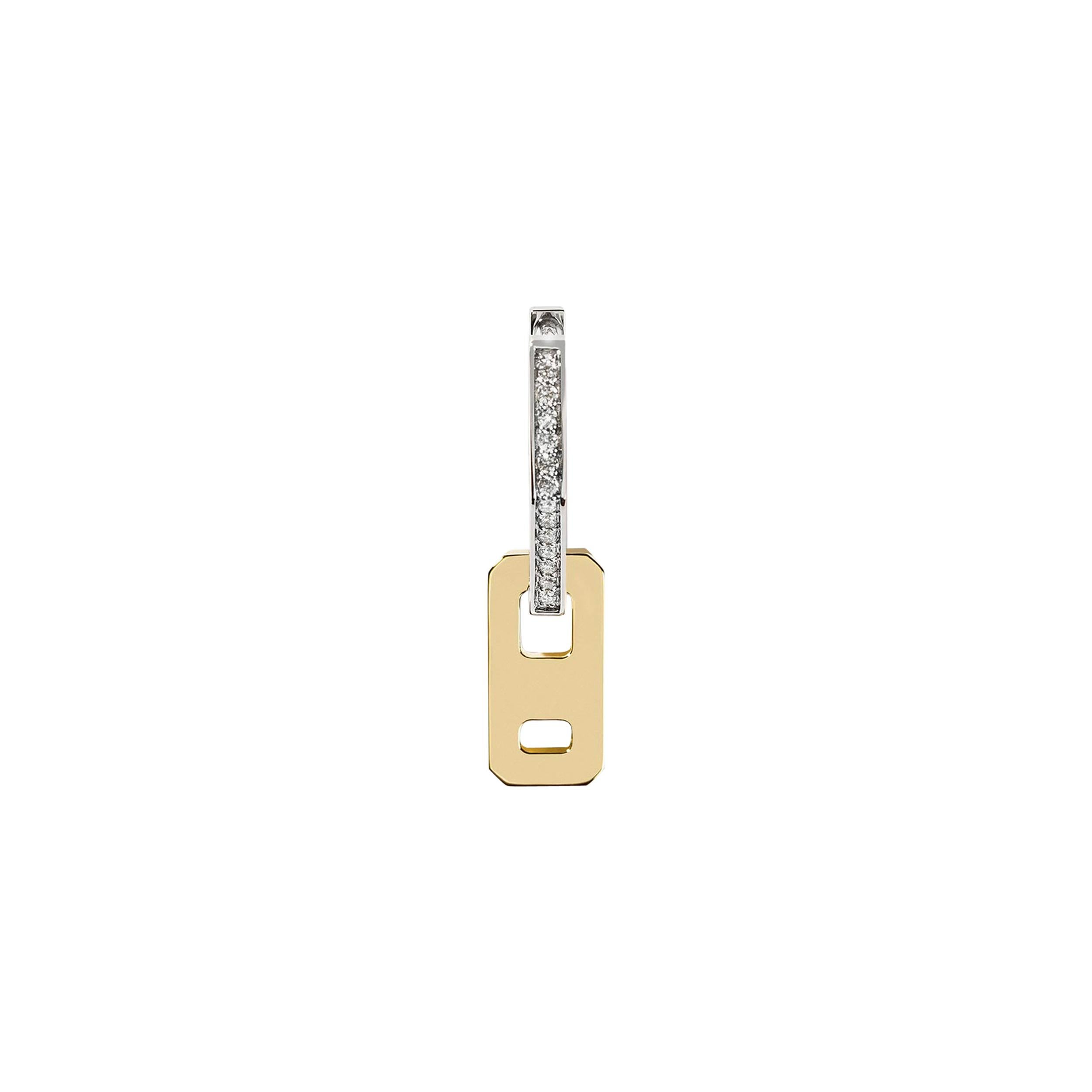 AS29 DNA Mini Diamond Single Earring in 18k Yellow Gold For Sale