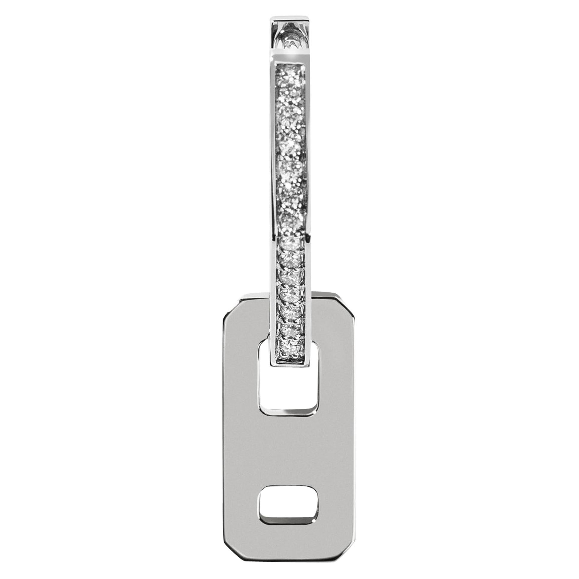 AS29 DNA Mini Diamond Single Earring in 18k White Gold For Sale