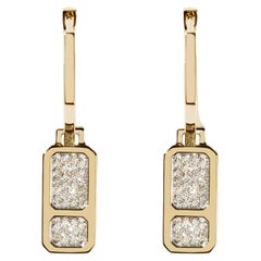 Dna Mini Full Diamond Earrings in 18k Yellow Gold