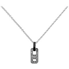 AS29 DNA Mini Pave Diamond Necklace in 18k Black Gold