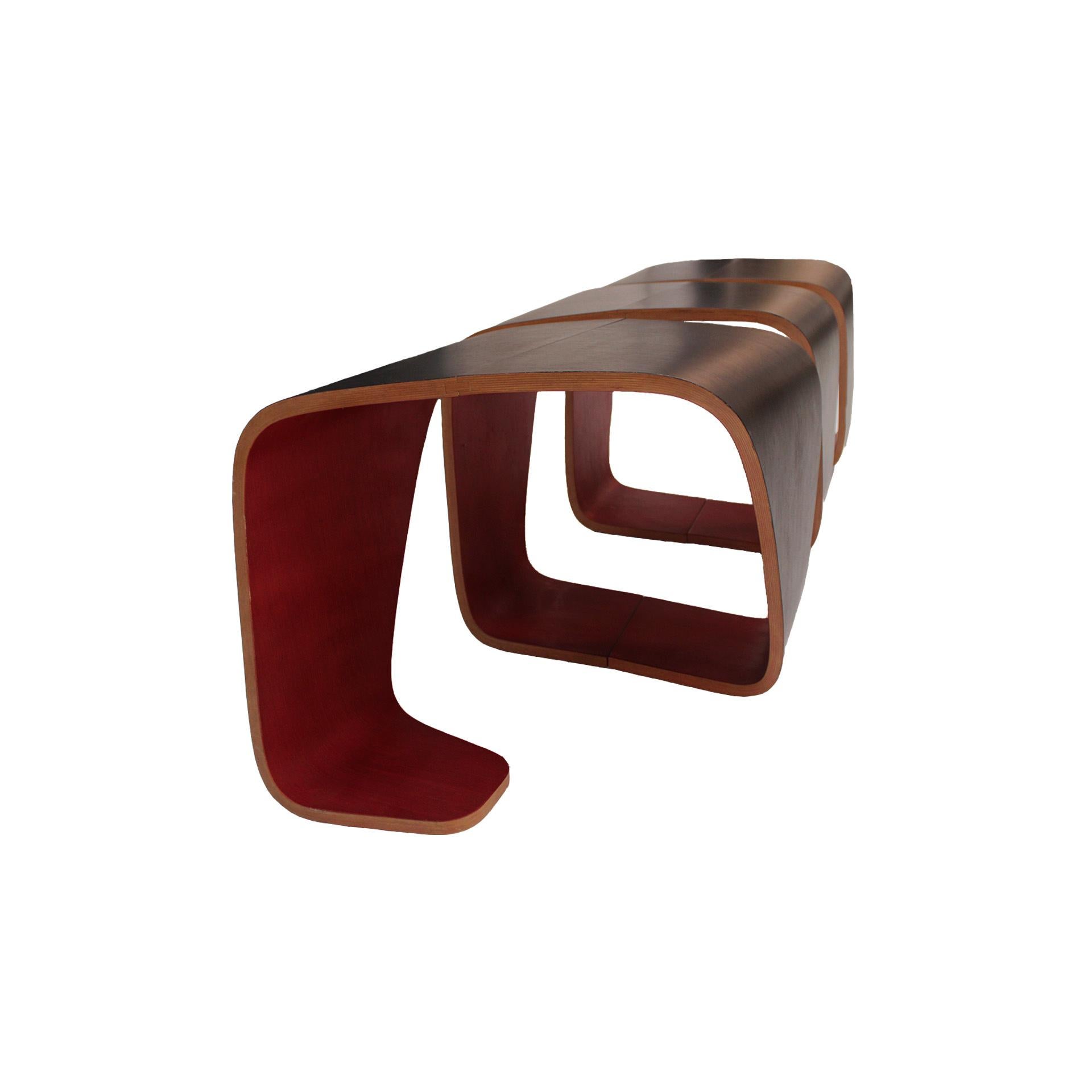 italien Banc modulaire Dna fabriqué en bois par Leonardo Rossano et Debora Mansur 2013. en vente