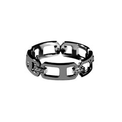 AS29 DNA Pave Diamond Band Ring in 18K Black Gold