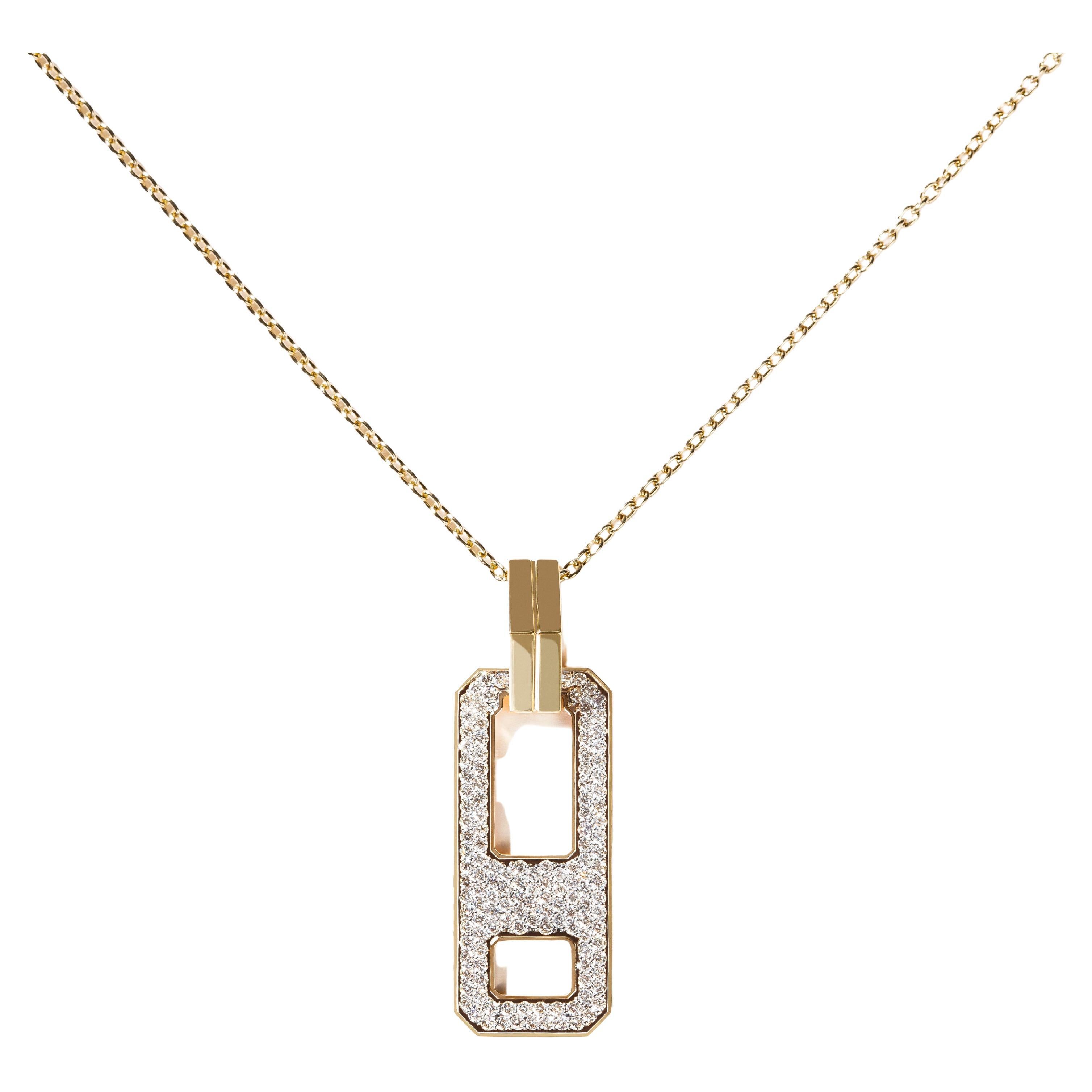 DNA Pave Diamond Necklace in 18k Yellow Gold