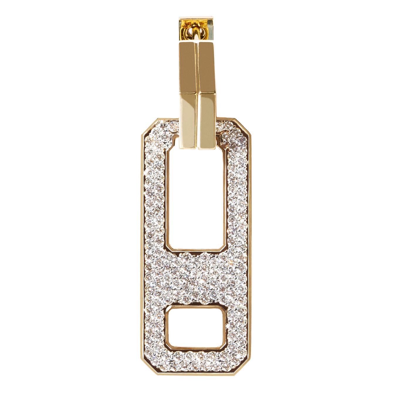 AS29 DNA Pave Diamond Single Earring in 18k Yellow Gold For Sale