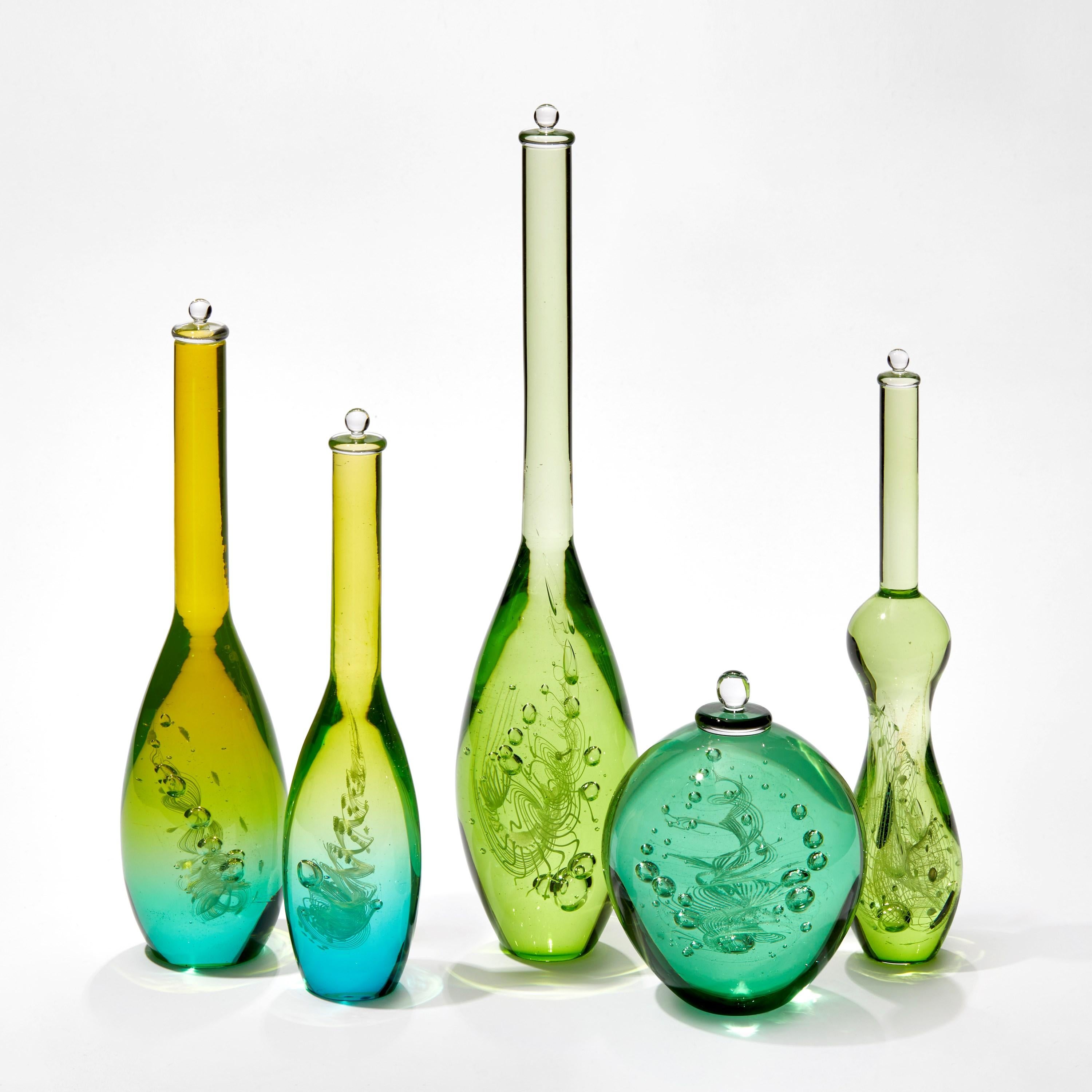 'DNA Sequence III' is a unique glass installation (consisting of 5 individual elements) by the British artist, Louis Thompson.

Accomplished glass artist Thompson explores illusion and the perceptions of glass, fascinated by the haptic experience