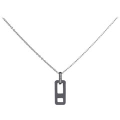 DNA Small Diamond Necklace in 18k Black Gold