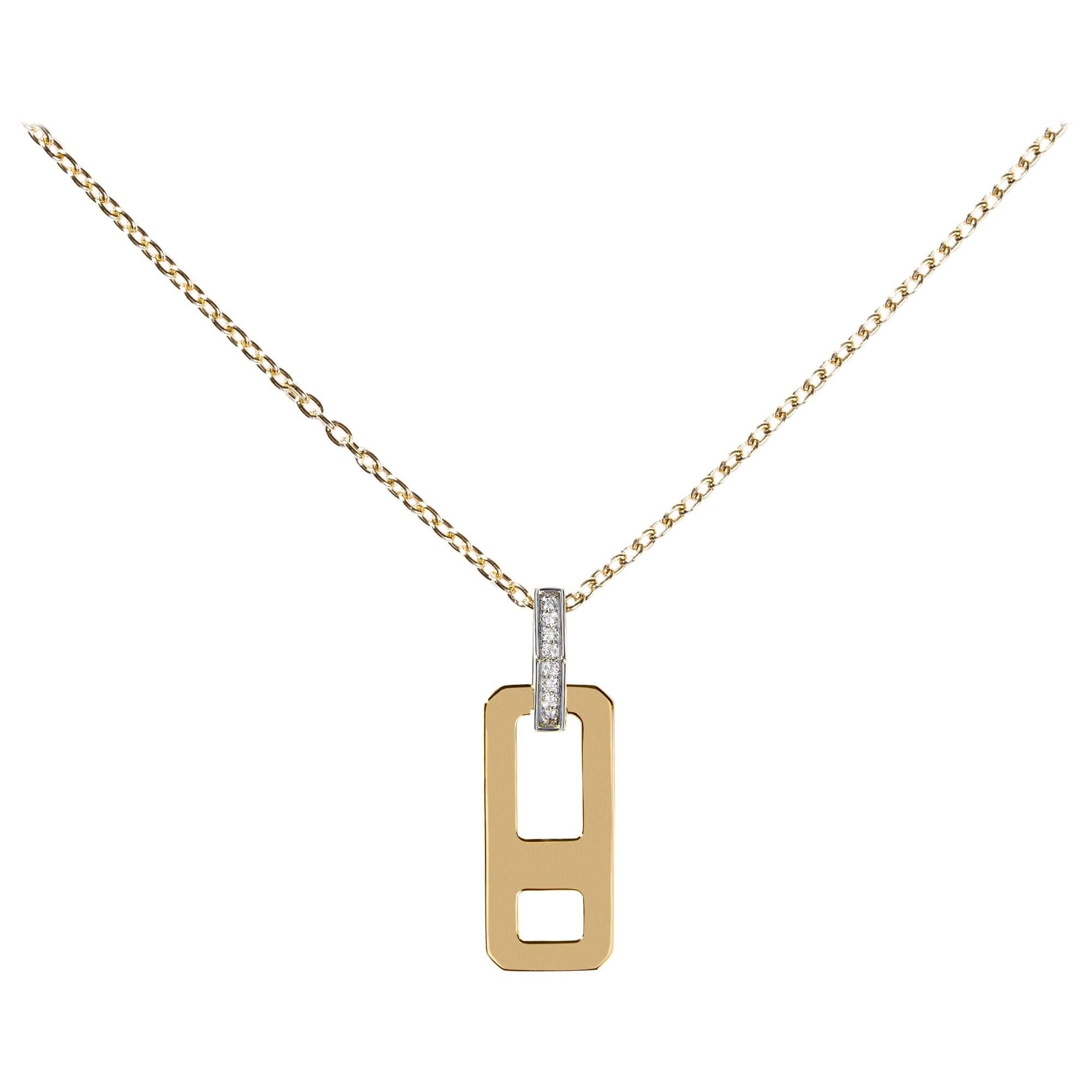 AS29 DNA Pequeño Collar de Diamantes en Oro Amarillo de 18k en venta