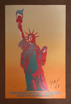 DNC 1980 Statue of Liberty Poster Signed by Peter Max