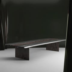 Dnipro Dining Table in Ceramic & Wood by Makhno