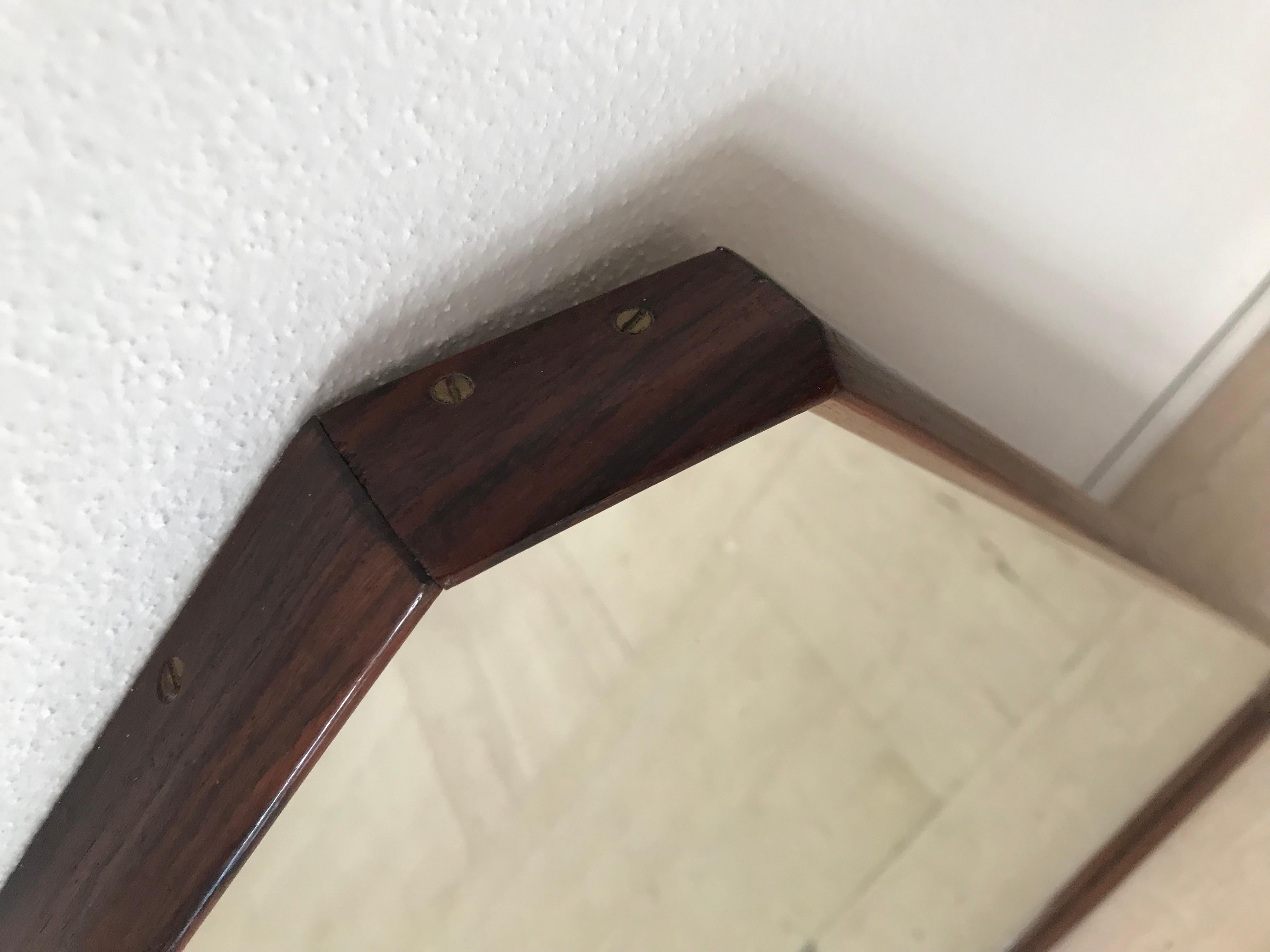 Dnon Cavalli Italian Midcentury Solid Wood Frame Wall Mirror for Tredici 1960s in vendita 4