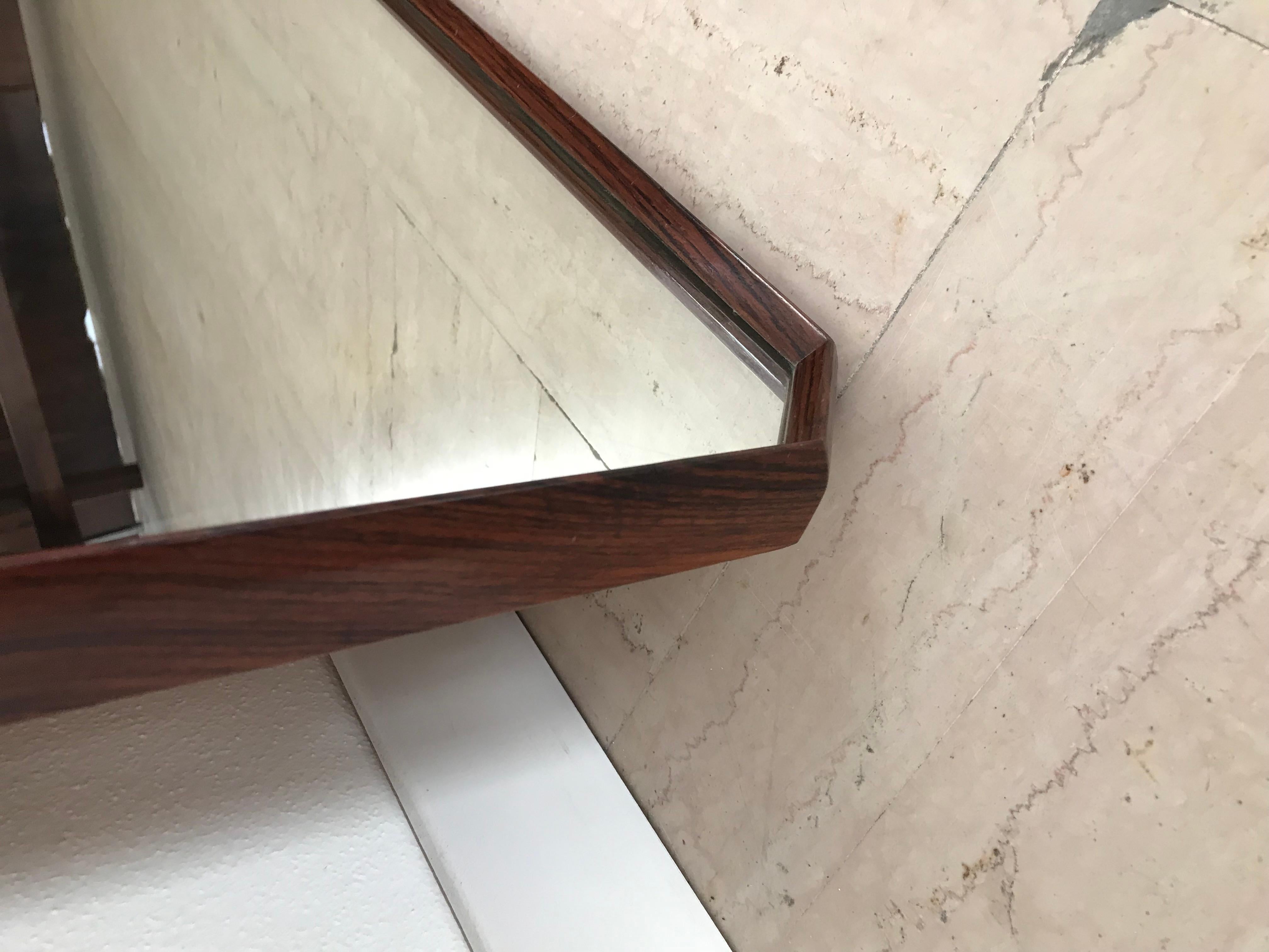 Dnon Cavalli Italian Midcentury Solid Wood Frame Wall Mirror for Tredici 1960s in vendita 5