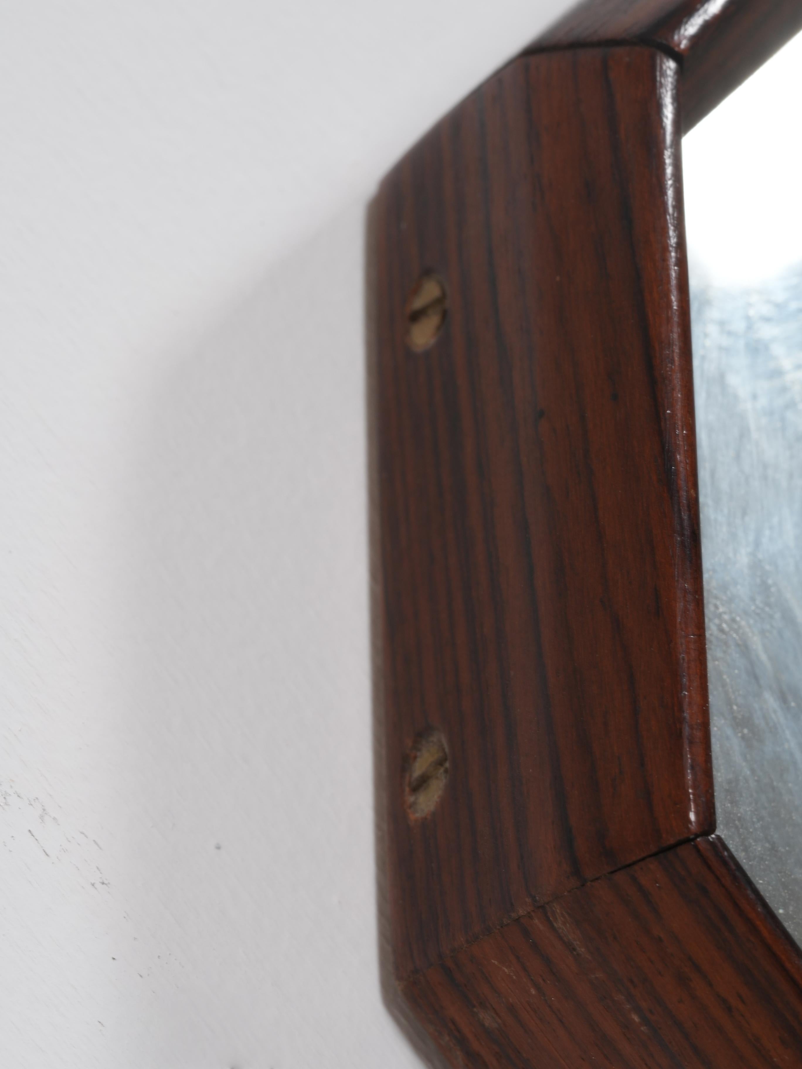 Dnon Cavalli Italian Midcentury Solid Wood Frame Wall Mirror for Tredici 1960s in vendita 6