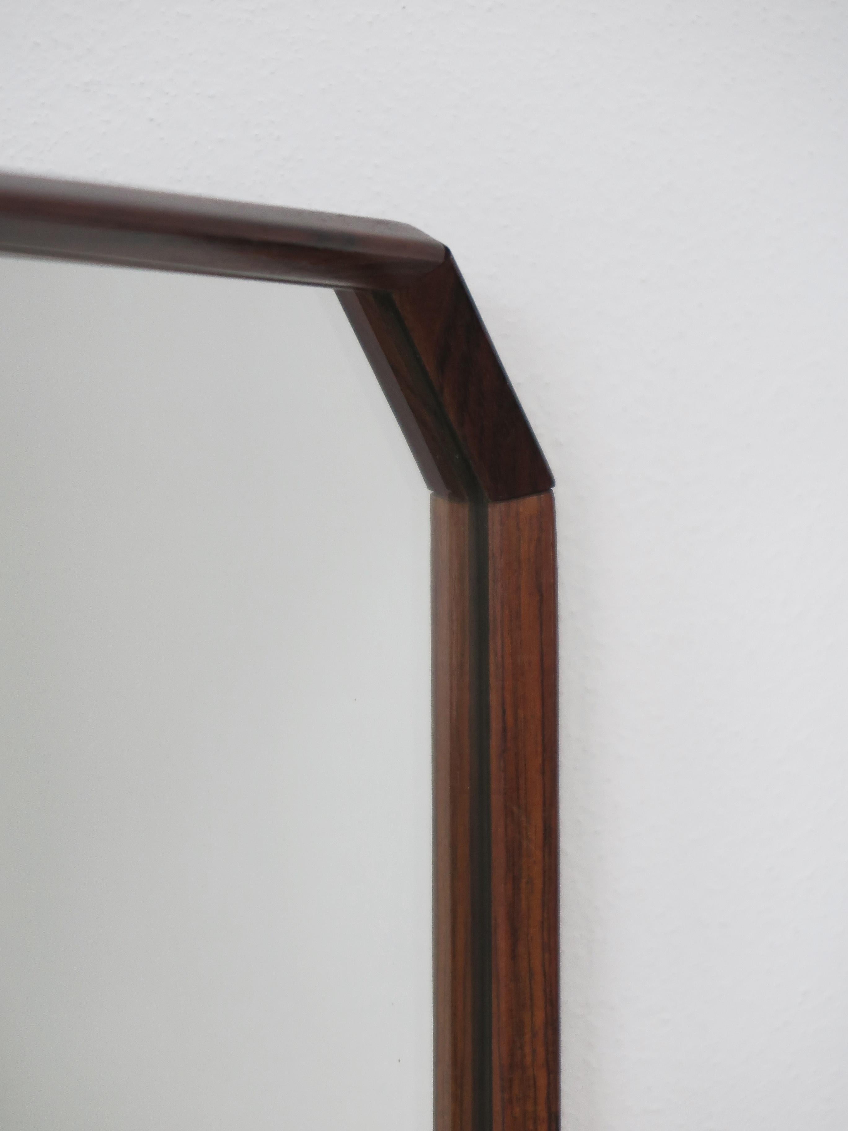 Dnon Cavalli Italian Midcentury Solid Wood Frame Wall Mirror for Tredici 1960s in vendita 7