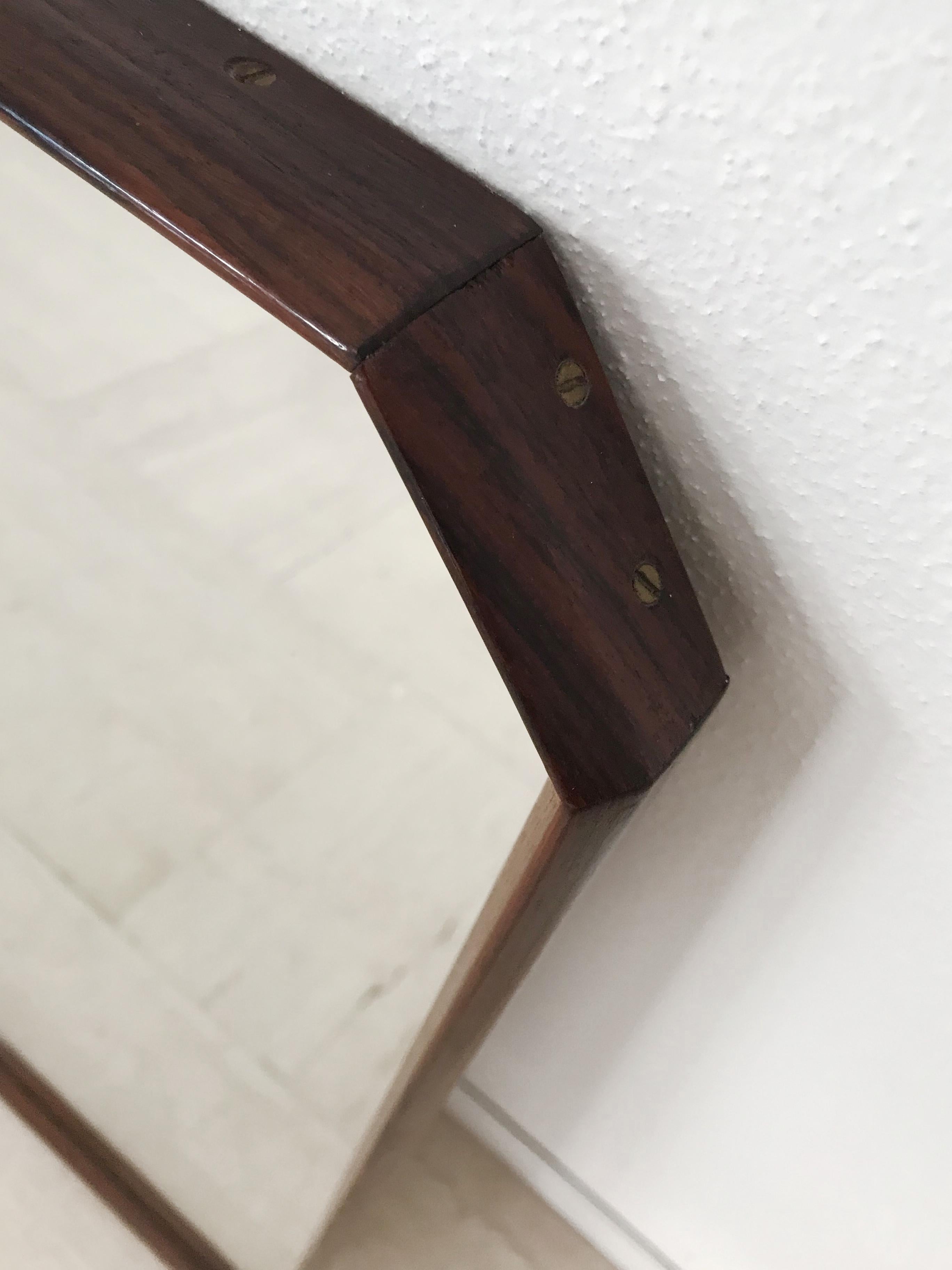 Dnon Cavalli Italian Midcentury Solid Wood Frame Wall Mirror for Tredici 1960s in vendita 8