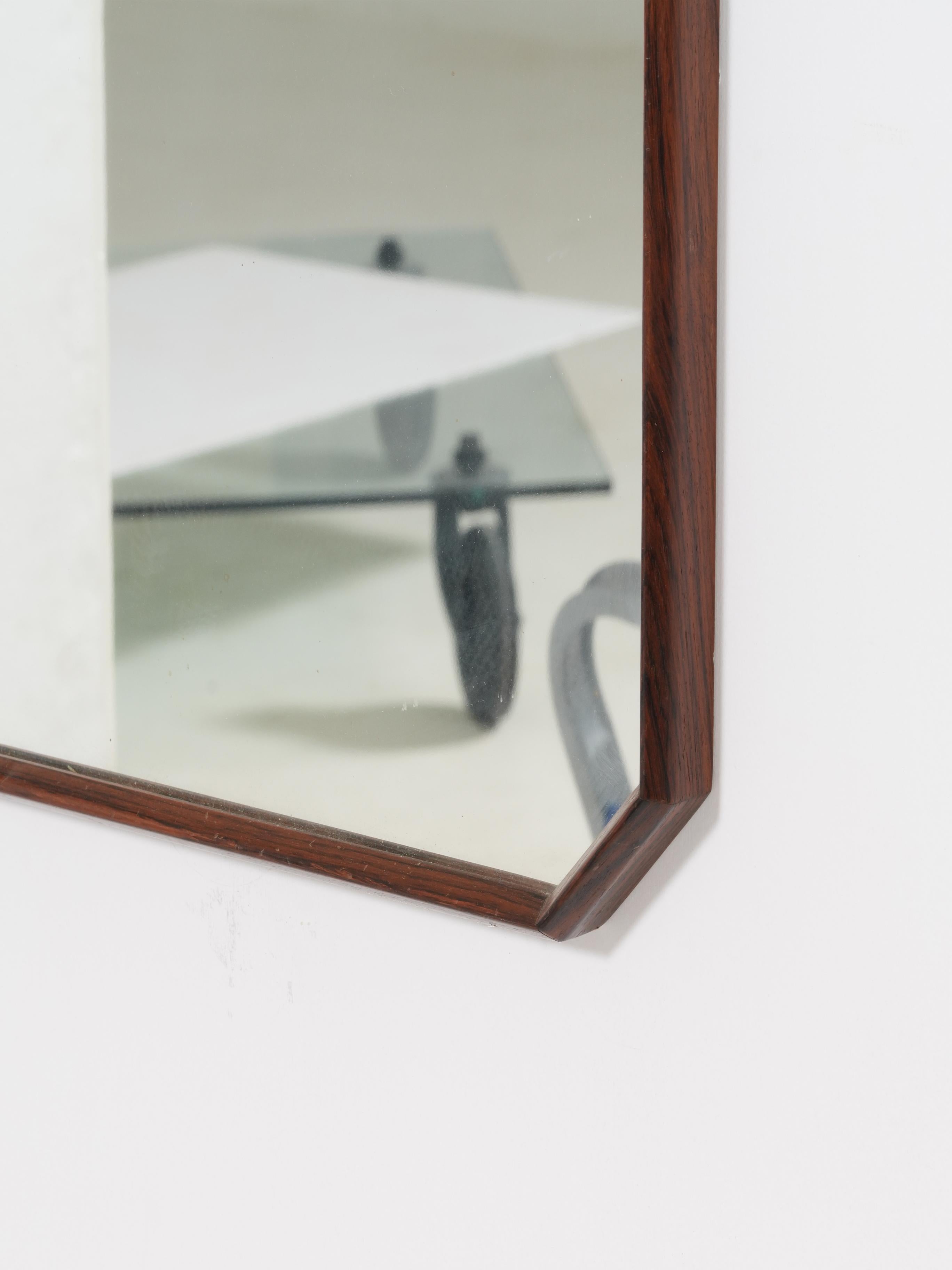 Dnon Cavalli Italian Midcentury Solid Wood Frame Wall Mirror for Tredici 1960s in vendita 9