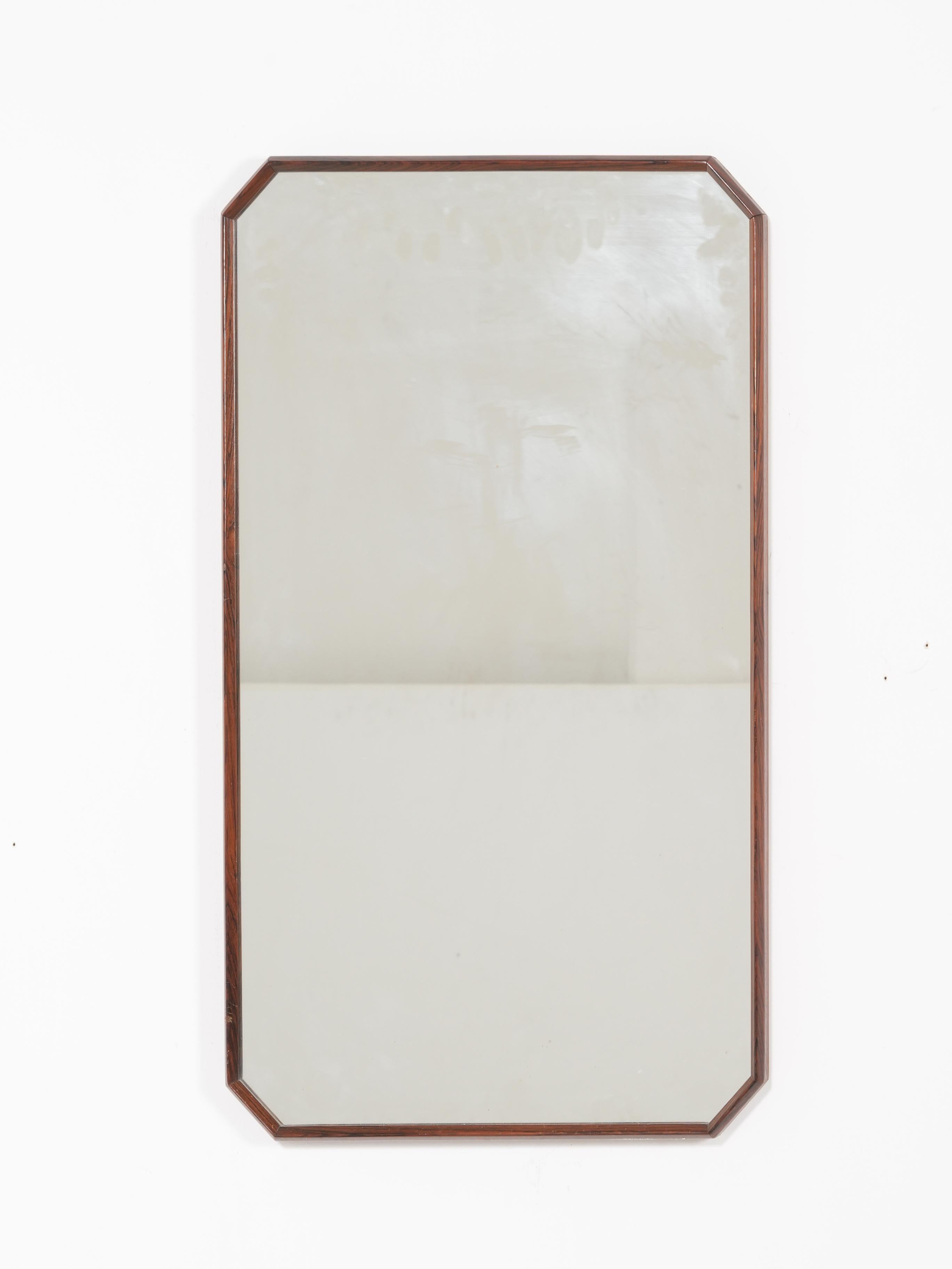 Mid-Century moderno Dnon Cavalli Italian Midcentury Solid Wood Frame Wall Mirror for Tredici 1960s in vendita