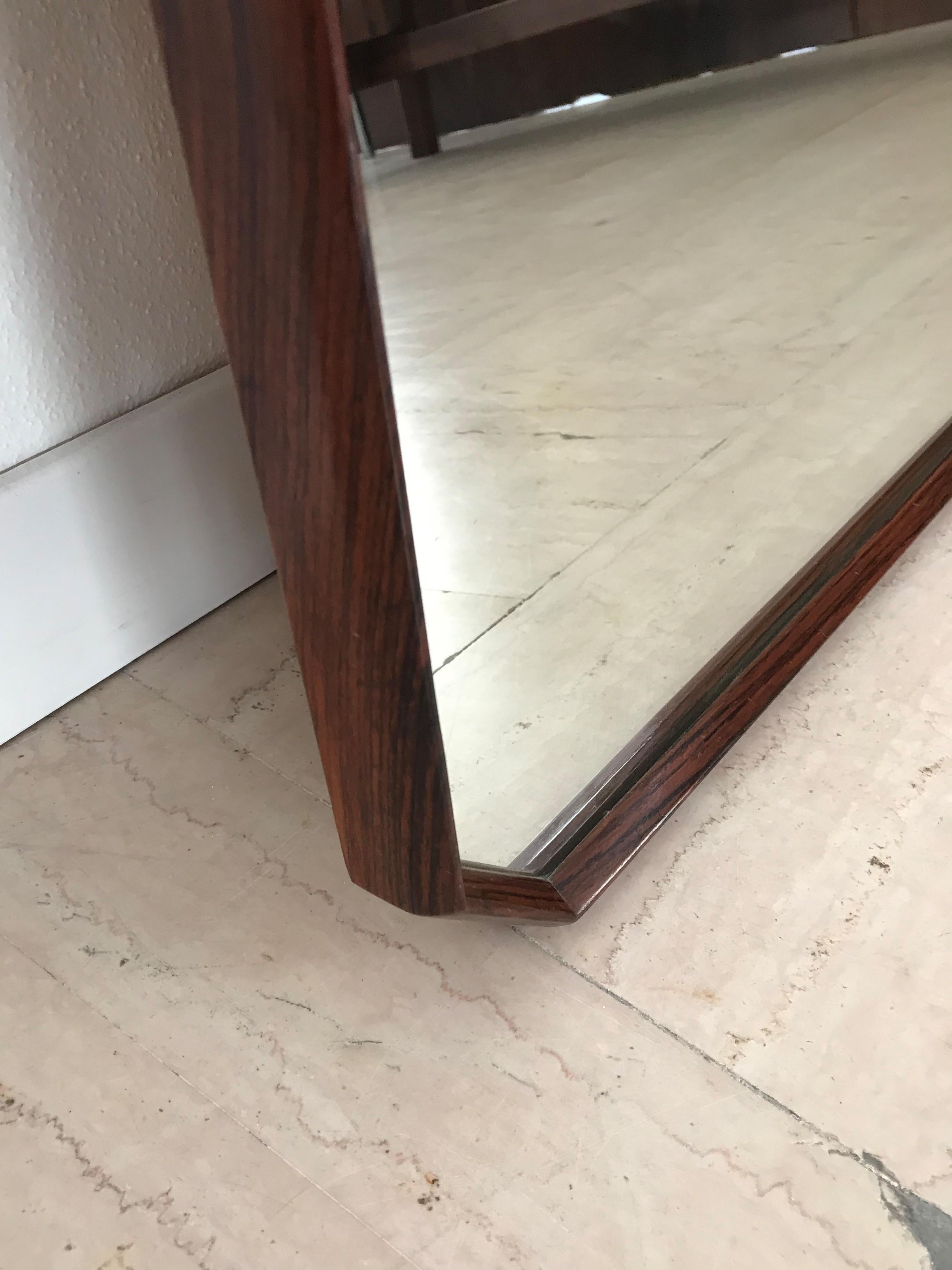 Specchio Dnon Cavalli Italian Midcentury Solid Wood Frame Wall Mirror for Tredici 1960s in vendita