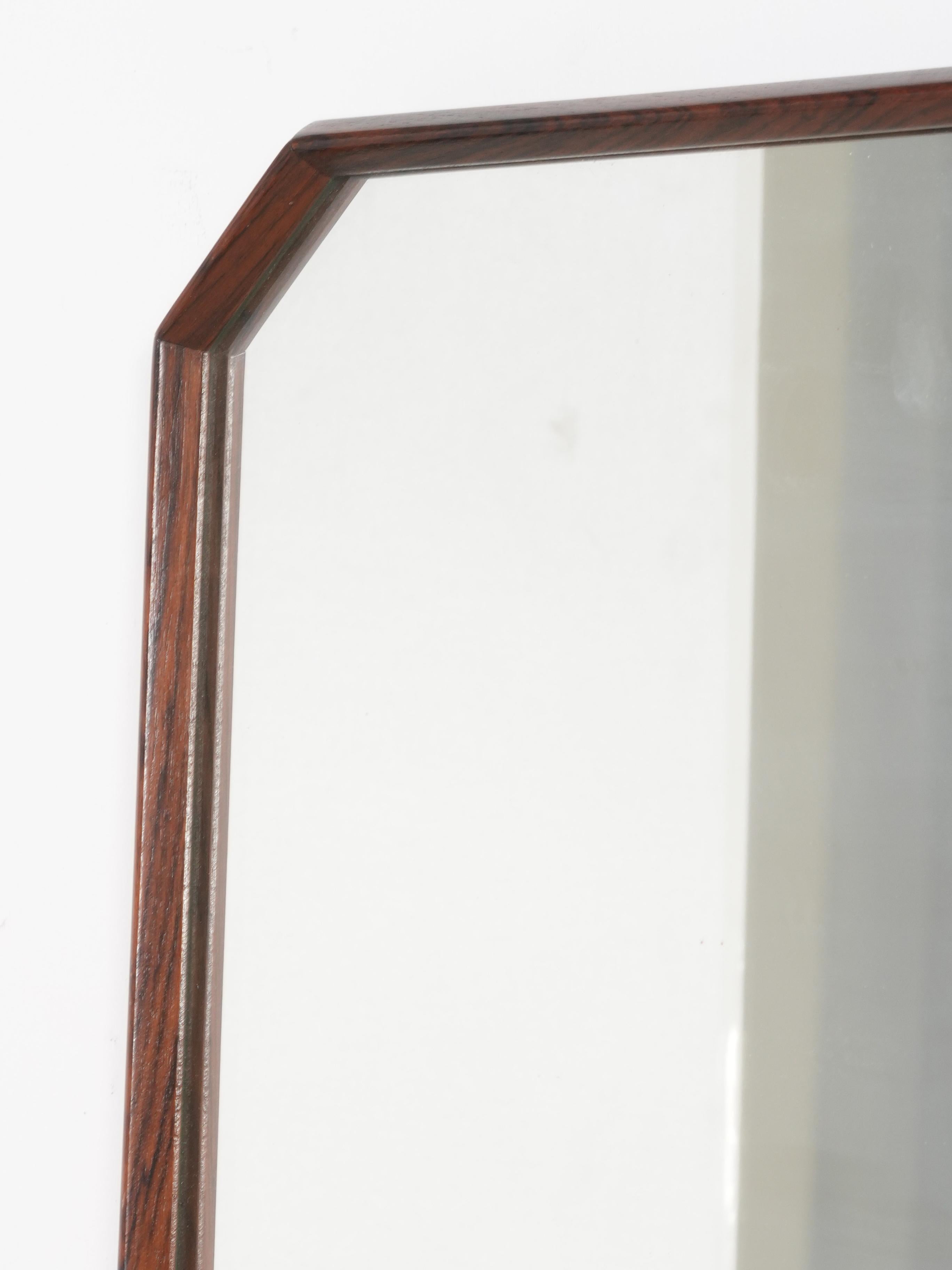 Dnon Cavalli Italian Midcentury Solid Wood Frame Wall Mirror for Tredici 1960s in vendita 1