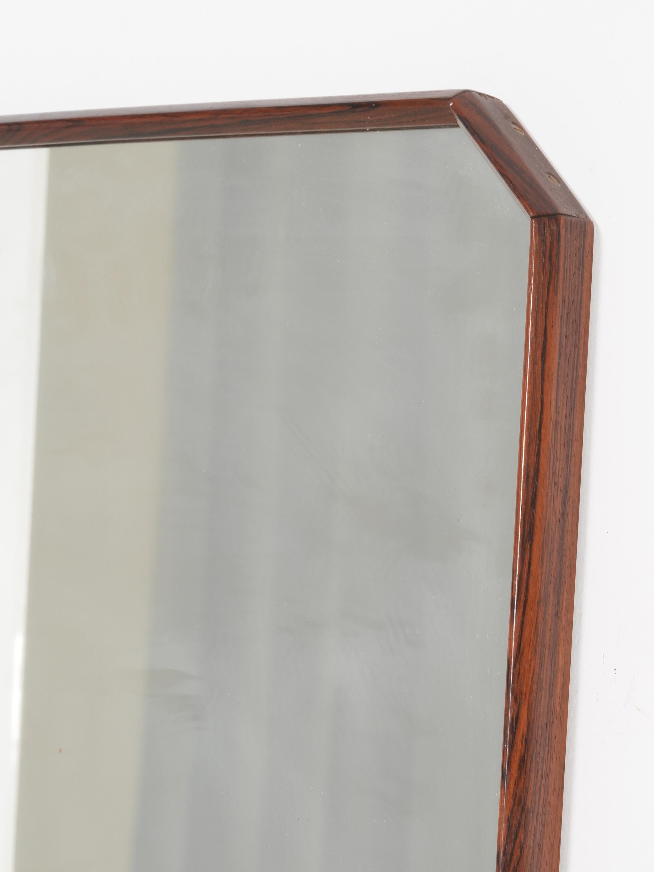 Dnon Cavalli Italian Midcentury Solid Wood Frame Wall Mirror for Tredici 1960s in vendita 2