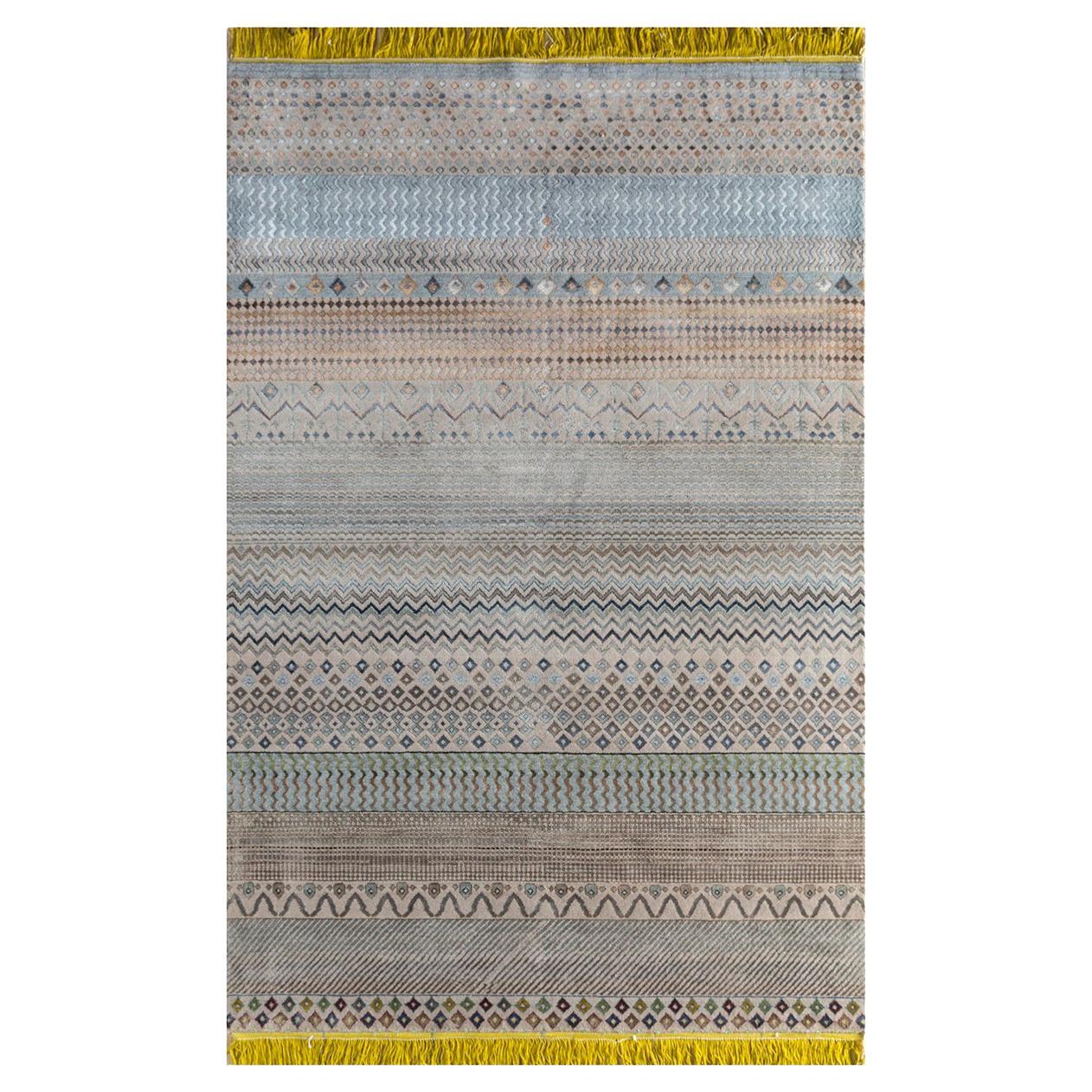 One of a Kind Do Hanso Ka Joda Rug, Knotted, Wool, Bamboo Silk, 180x270cm For Sale