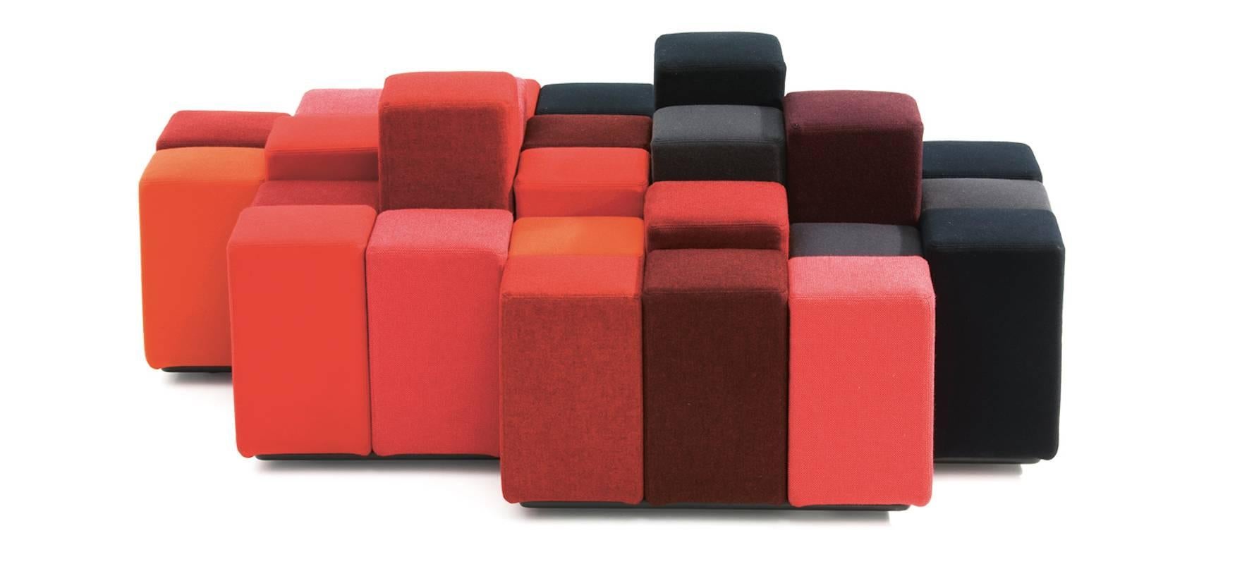 Fabric Do-Lo-Rez Collection by Ron Arad in Blue, Grey or Red Combinations for Moroso For Sale