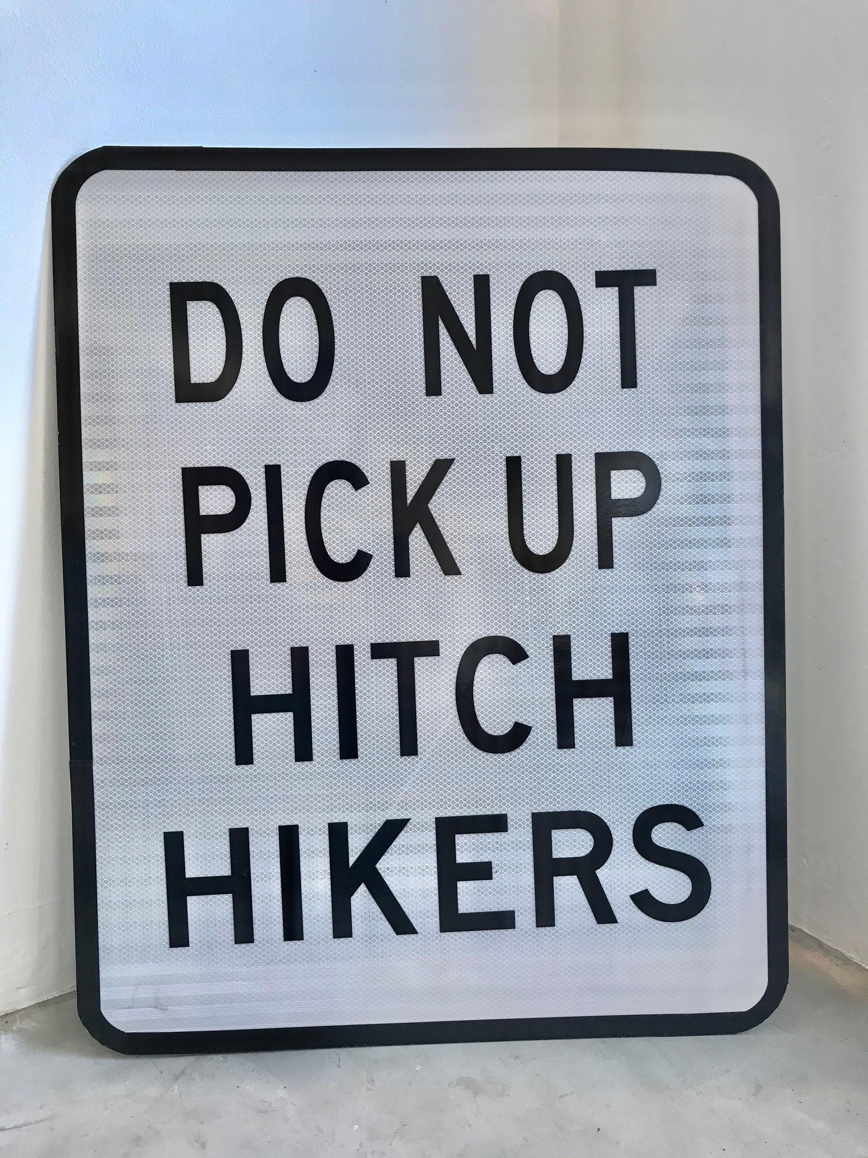 Vintage Look Metal Sign Prison Ahead Do Not Pick Up Hitchhikers