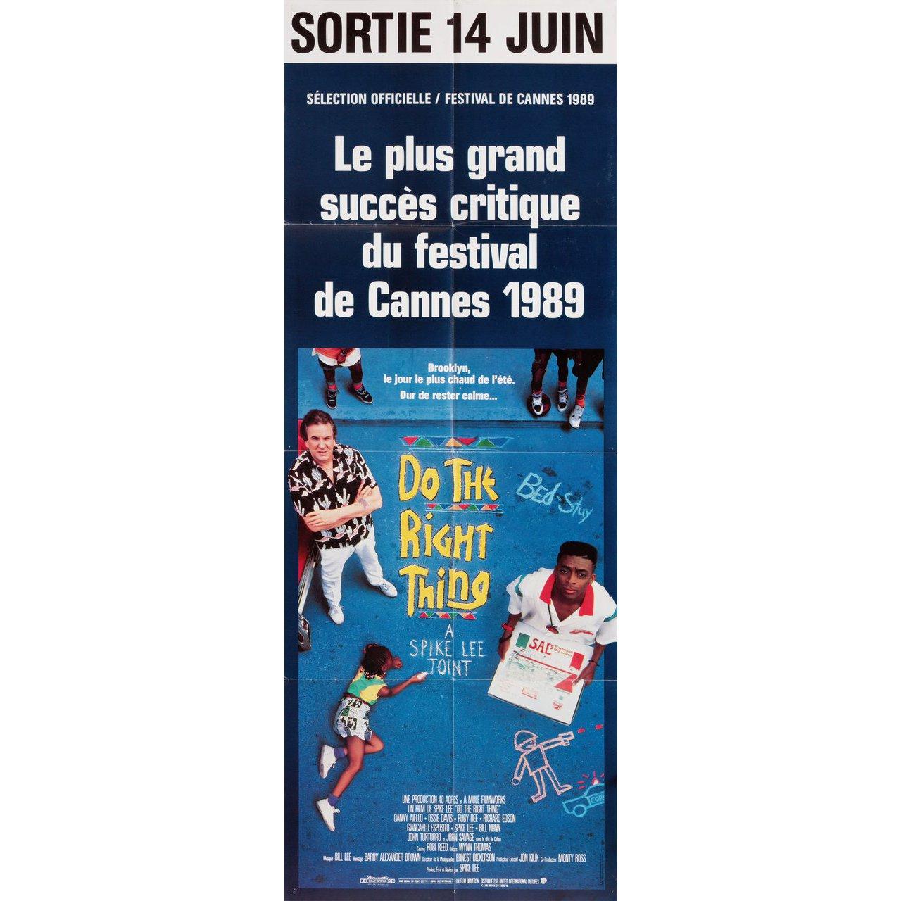 Original 1989 French pantalon poster for the film Do the Right Thing directed by Spike Lee with Danny Aiello / John Turturro / Ossie Davis / Ruby Dee / Richard Edson. Very Good-Fine condition, folded. Many original posters were issued folded or were