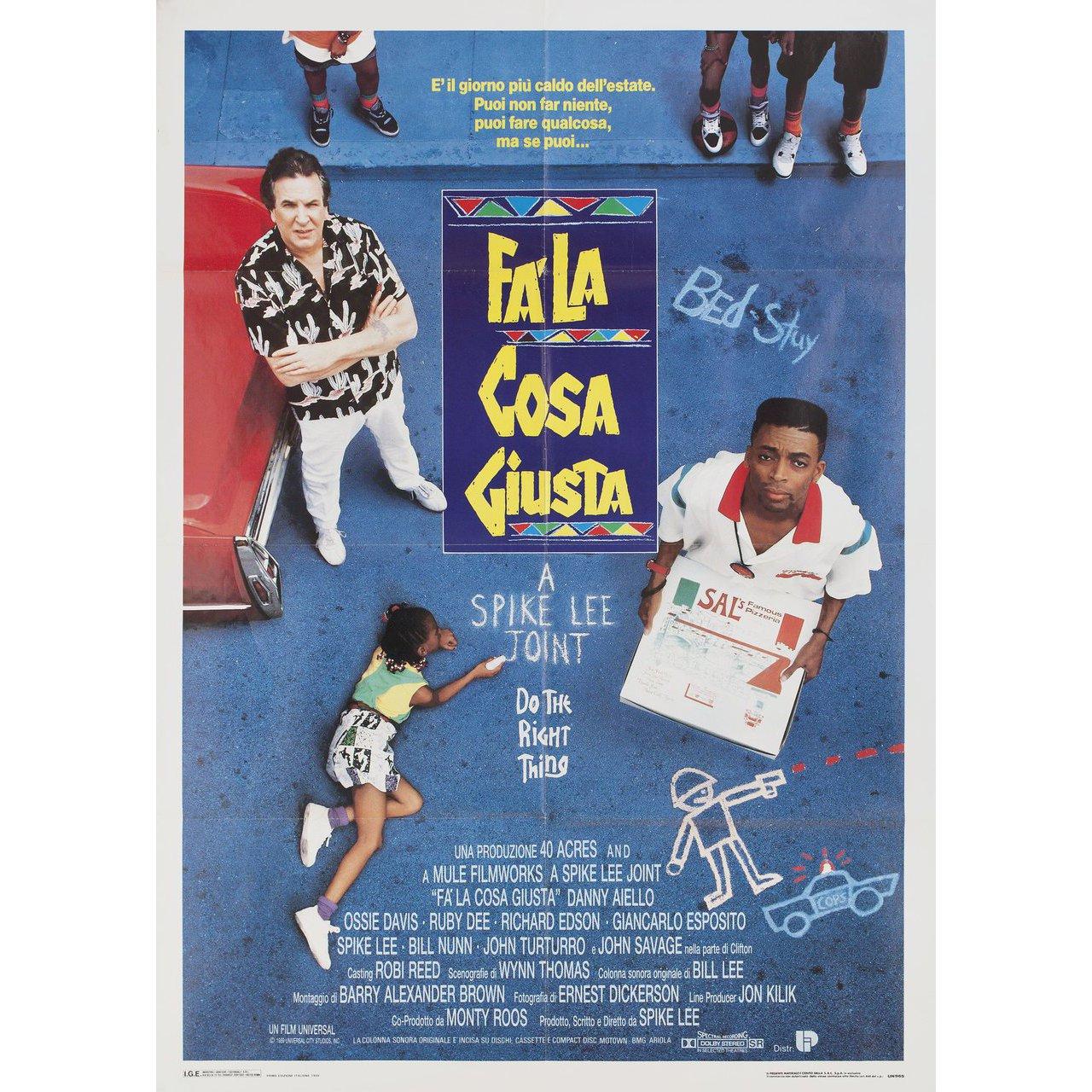 Original 1989 Italian due fogli poster for the film Do the Right Thing directed by Spike Lee with Danny Aiello / John Turturro / Ossie Davis / Ruby Dee / Richard Edson. Very Good-Fine condition, rolled. Please note: the size is stated in inches and
