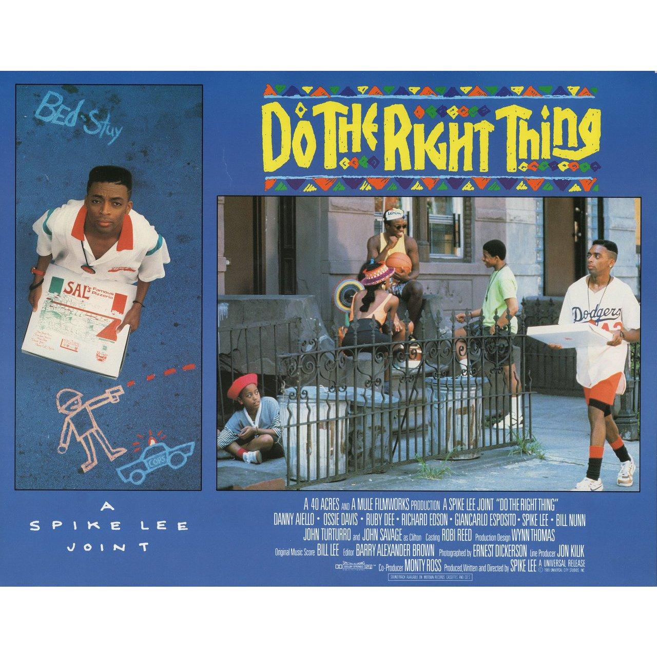 Original 1989 U.S. scene card for the film Do the Right Thing directed by Spike Lee with Danny Aiello / John Turturro / Ossie Davis / Ruby Dee / Richard Edson. Very Good-Fine condition, folded. Many original posters were issued folded or were