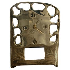 Retro DO12 Perforated Clock, Gold  coloured,  Solid cast Brass  Handmade